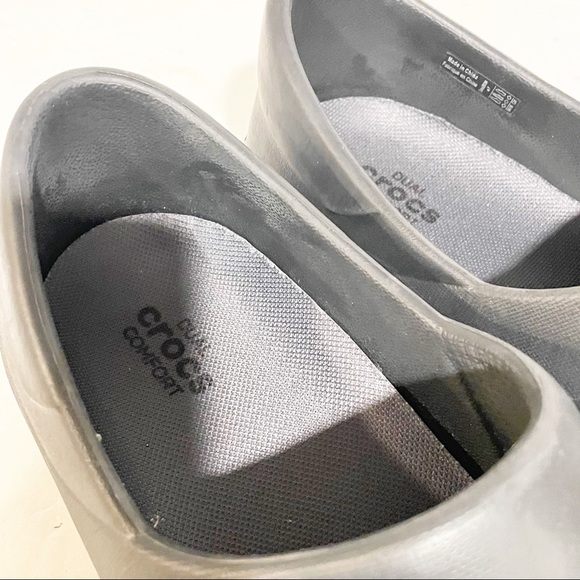 Crocs Womens Size 7 Black Dual Comfort Neria Pro II Work Slip on Clog Rubber - Picture 4 of 7